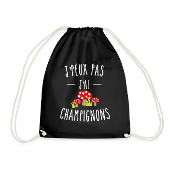 j'peux pas j'ai champignon amanite tue-mouche - Sac de sport léger - noir - Devant