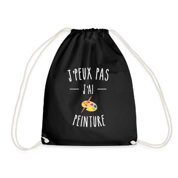 j'peux pas j'ai peinture palette couleurs - Sac de sport léger - noir - Devant