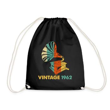 Vintage Grammophon 60. Geburtstag 1962 60 Jahre alt - Turnbeutel - Schwarz - Vorne