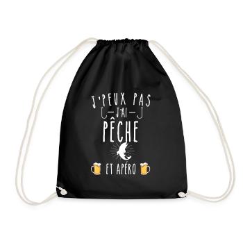 pêche et apéro - Sac de sport léger - noir - Devant