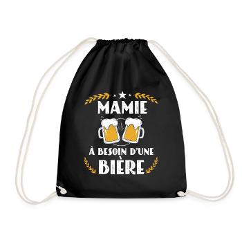 Mamie a besoin d'une bière cadeau mamie humour - Sac de sport léger - noir - Devant