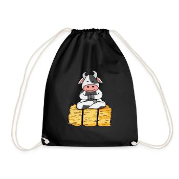 Cadeau de vache Femmes Vaches Méditez Yoga - Sac de sport léger - noir - Devant