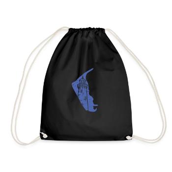 Amrum North Sea Island grunge - Drawstring Bag - black - Front