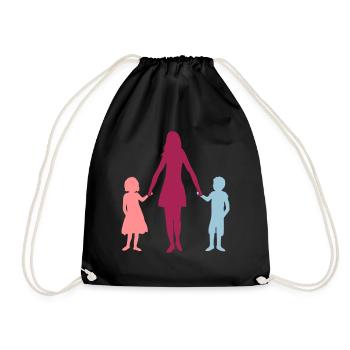 Maman 2 enfants - Sac de sport léger - noir - Devant