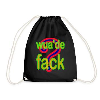 WTF? What the fuck? Wua'de fack? ©Color Head - Drawstring Bag - black - Front