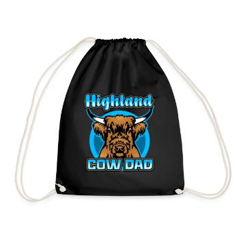 Highland Cow Dad - Drawstring Bag - black - Front