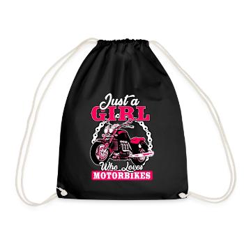 Just A Girl Who Loves Motorbikes - Drawstring Bag - black - Front