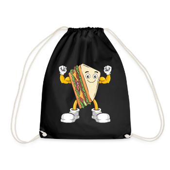 Sandwich Bodybuilding Fitness Gym Cadeau - Sac de sport léger - noir - Devant