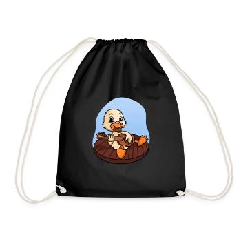 Duck Playing Guitar - Drawstring Bag - black - Front