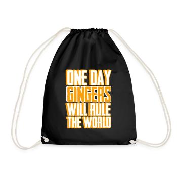 Gingers Will Rule World Redhead Red Orange Haired - Drawstring Bag - black - Front