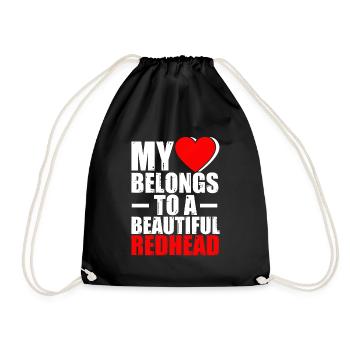 Heart Belongs To Redhead Girlfriend Boyfriend - Drawstring Bag - black - Front