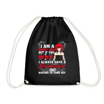 Sweet Redhead Girl Ginger Red Hair Irish - Drawstring Bag - black - Front