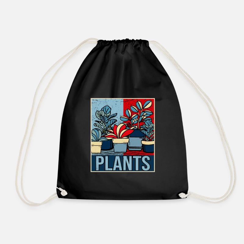 Retro Pflanzen Geschenk Floristin Vintage Blumen - Turnbeutel - Schwarz