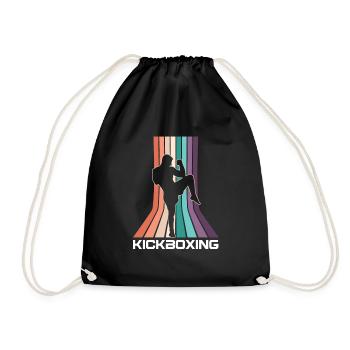 Vintage Kickboxer Retro Kickboxing Fighter MMA - Drawstring Bag - black - Front