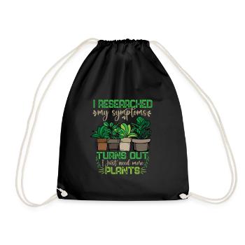 Topfpflanzen Geschenk Frauen Floristin Pflanzen - Turnbeutel - Schwarz - Vorne
