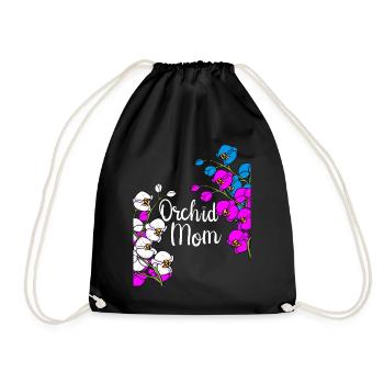 Orchidee Muttertag Geschenk Floristin Orchidee - Turnbeutel - Schwarz - Vorne