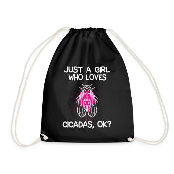 Just A Girl Who Loves Cicadas - Drawstring Bag - black - Front