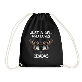 Just A Girl Who Loves Cicadas - Drawstring Bag - black - Front
