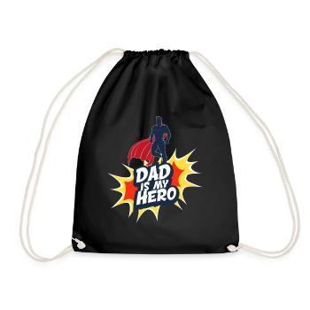 Dad is my hero - Drawstring Bag - black - Front