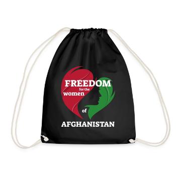 Freedom for the Women of Afghanistan. Solidarity - Drawstring Bag - black - Front