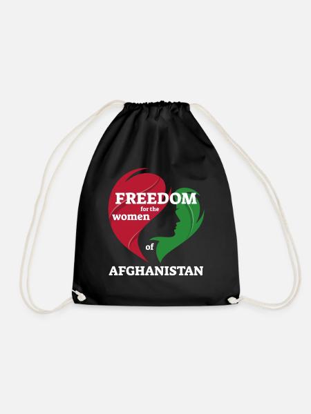 Freiheit für die Frauen Afghanistans. Solidarität - Turnbeutel - Schwarz
