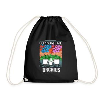 Orchidee Geschenk Frauen Blumen Gärtner Floristin - Turnbeutel - Schwarz - Vorne