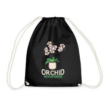 Orchidee Geschenk Frauen Blume Floristin Orchidee - Turnbeutel - Schwarz - Vorne