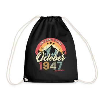 Cadeau D'anniversaire En Octobre 1947 Vintage - Sac de sport léger - noir - Devant