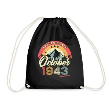 Cadeau D'anniversaire En Octobre 1943 Vintage - Sac de sport léger - noir - Devant