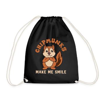 Chipmunks Cute Forest Animal Wildlife - Drawstring Bag - black - Front