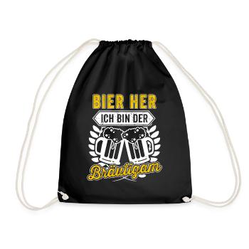 Bräutigam Bier Saufen JGA Feiern Party Bierkrug - Turnbeutel - Schwarz - Vorne