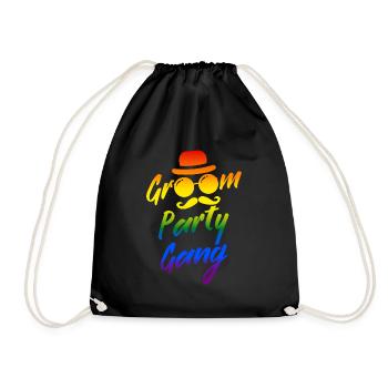 JGA 2022 Groom Party Gang pride LGBT+ - Turnbeutel - Schwarz - Vorne