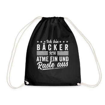 Ich bin Bäcker ich atme ein und raste aus - Turnbeutel - Schwarz - Vorne