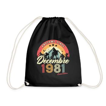 Cadeau D'anniversaire En Décembre 1981 Vintage - Sac de sport léger - noir - Devant