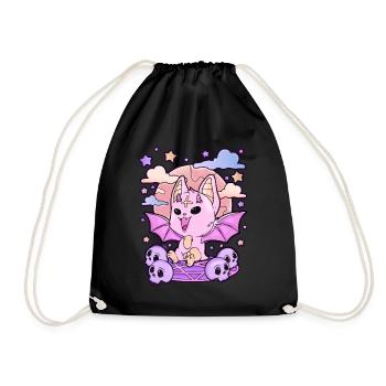 Pastel Goth Gruseliges Geschenk Creepy Kawaii - Turnbeutel - Schwarz - Vorne