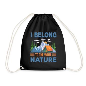 Camping Camping Tent Caravan glampin - Drawstring Bag - black - Front
