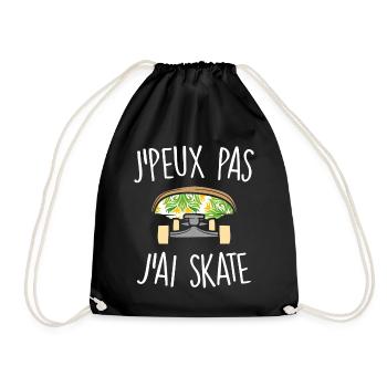 J'peux pas j'suis en skate - Sac de sport léger - noir - Devant