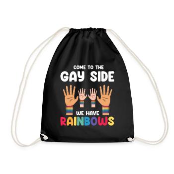 Venez du côté gay, nous avons des arcs-en-ciel Mignon Pride - Sac de sport léger - noir - Devant