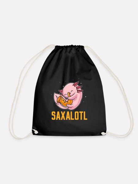 Axolotl Saxophone Saxalotl Saxophonist - Turnbeutel - Schwarz