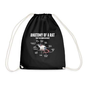 Anatomie Ratte Nagetier Haustier Ratten Rats - Turnbeutel - Schwarz - Vorne