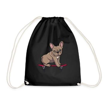 Französische Bulldogge French Bulldog Frenchie - Turnbeutel - Schwarz - Vorne