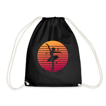 Ballett Ballerina Retro Tanzen Dancer - Turnbeutel - Schwarz - Vorne