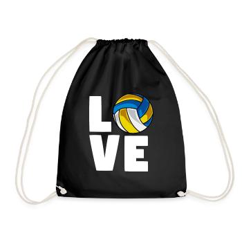 Volleyball Love Volleyball-Team Volleyballtrainer - Turnbeutel - Schwarz - Vorne