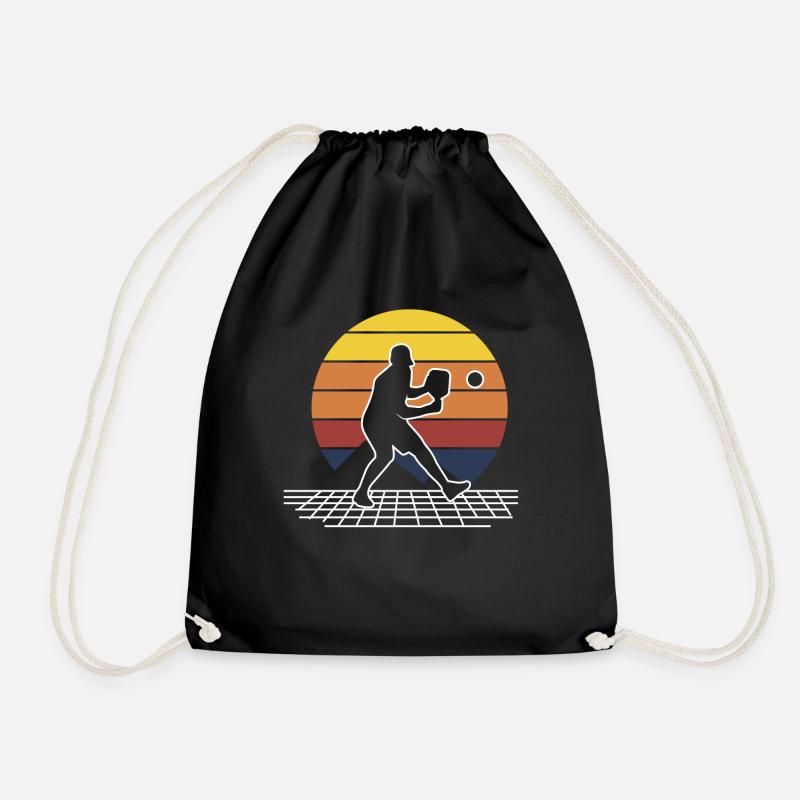 Pickleball Vintage Schläger Netz Paddle Sportart - Turnbeutel - Schwarz