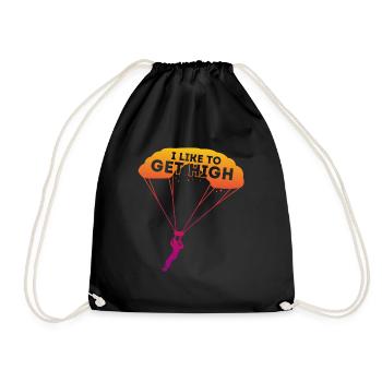 Fallschirmspringen Skydiving Base Jumping Sport - Turnbeutel - Schwarz - Vorne