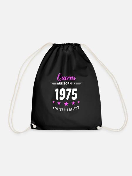 QUEENS ARE BORN IN 1975 - Drawstring Bag - black