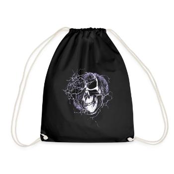 Thunder Halloween Skull - Drawstring Bag - black - Front