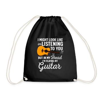 Gitarre Gitarrist Musiker Guitar - Turnbeutel - Schwarz - Vorne