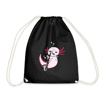 Bass Clarinet Axolotl Big Band Children's Orchestra - Drawstring Bag - black - Front
