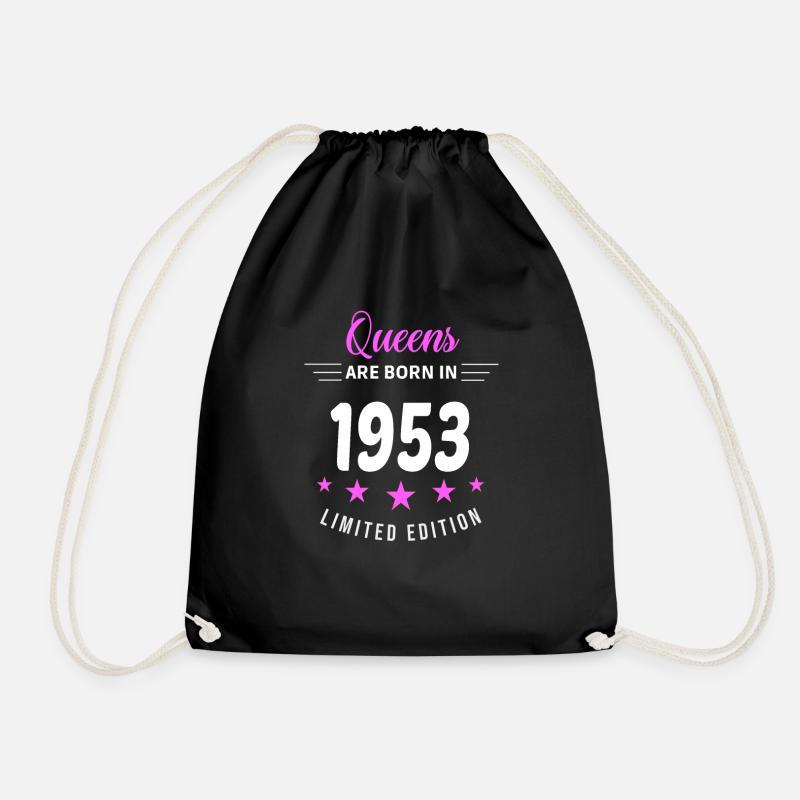 QUEENS ARE BORN IN 1953 - Drawstring Bag - black
